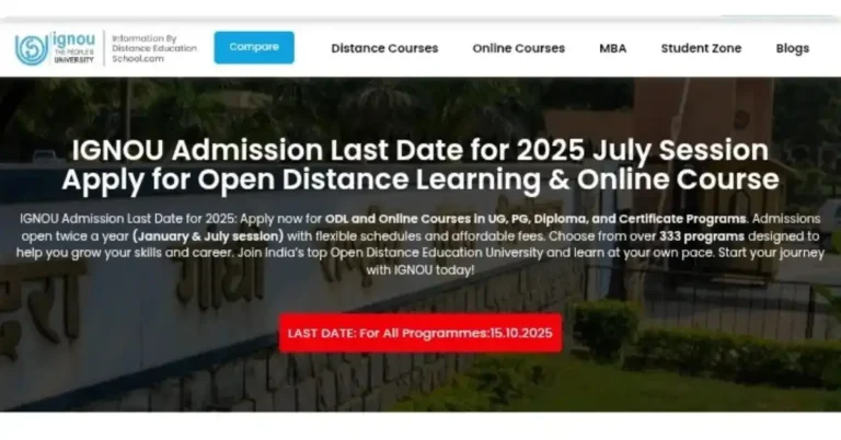 IGNOU Extends Admission Deadline to October 15, 2025