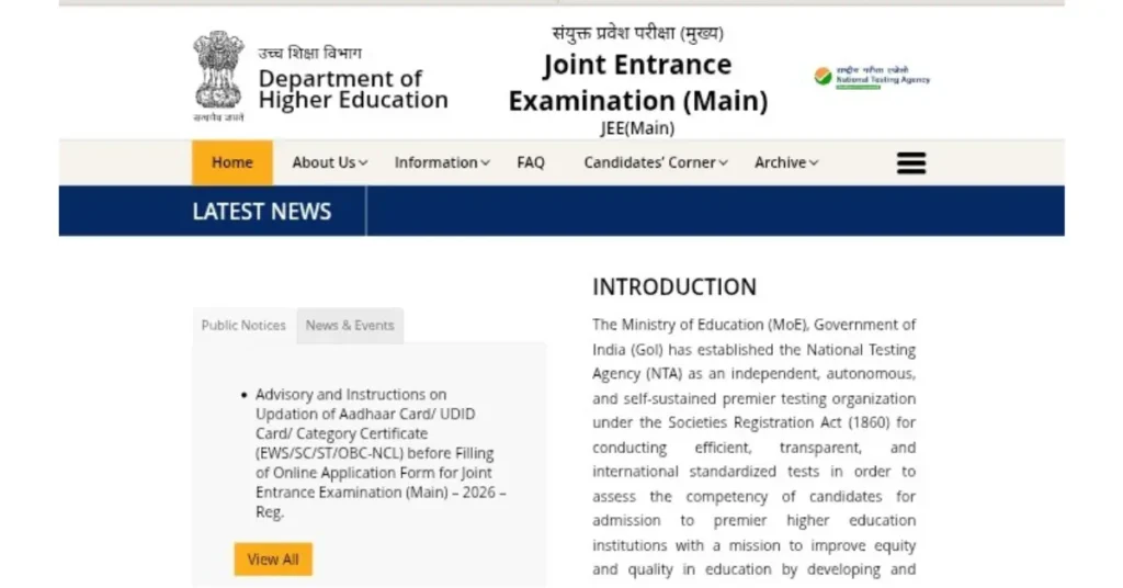 JEE Main 2026: update your documents